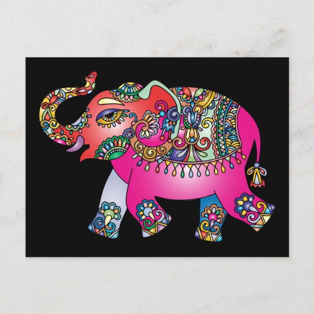 ornamental elephant postcard (Front)