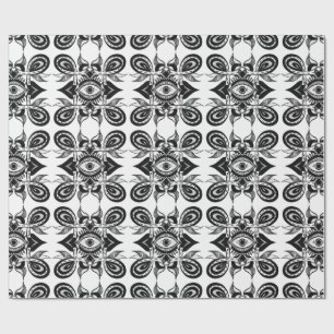 Ornamental Eye - Weirdcore Botanical Tattoo Style Wrapping Paper