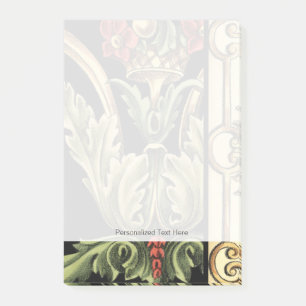 Ornamental Floral Design with Black Borders Post-it Notes