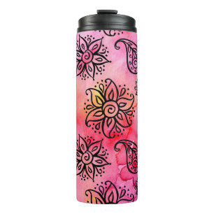 Ornamental Floral: Ethnic Seamless Thermal Tumbler