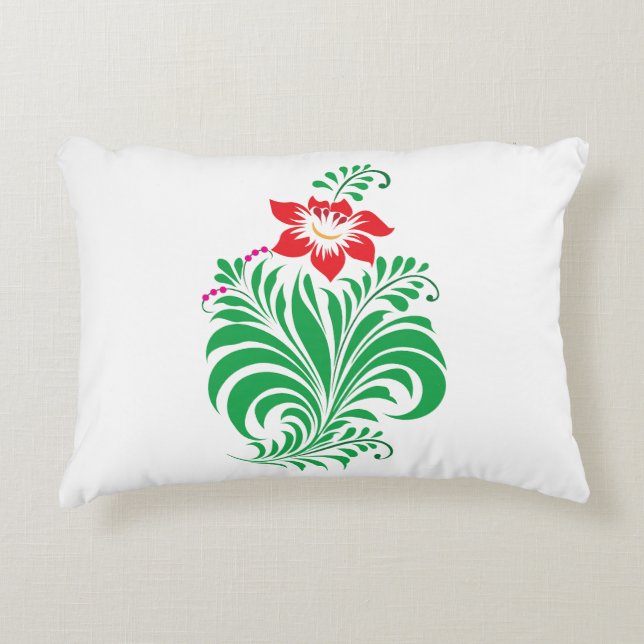 Ornamental Floral Flower Design – Elegant Decorative Cushion (Front)