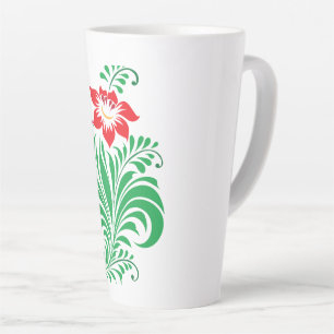 Ornamental Floral Flower Design – Elegant Latte Mug
