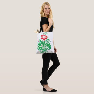 Ornamental Floral Flower Design – Elegant Tote Bag