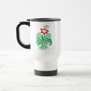 Ornamental Floral Flower Design – Elegant Travel Mug