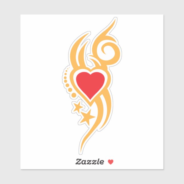 Ornamental Floral Heart Tattoo (Sheet)