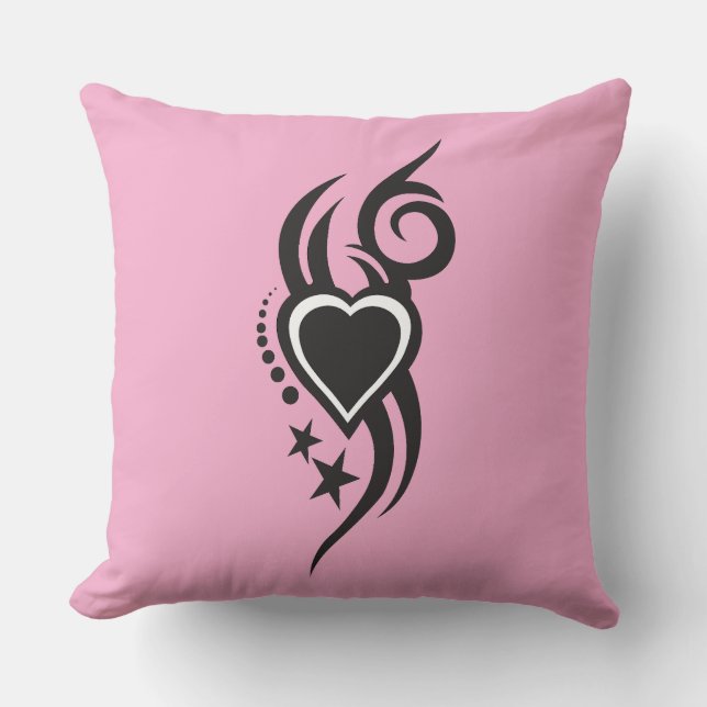 Ornamental Floral Heart Tattoo  Cushion (Front)