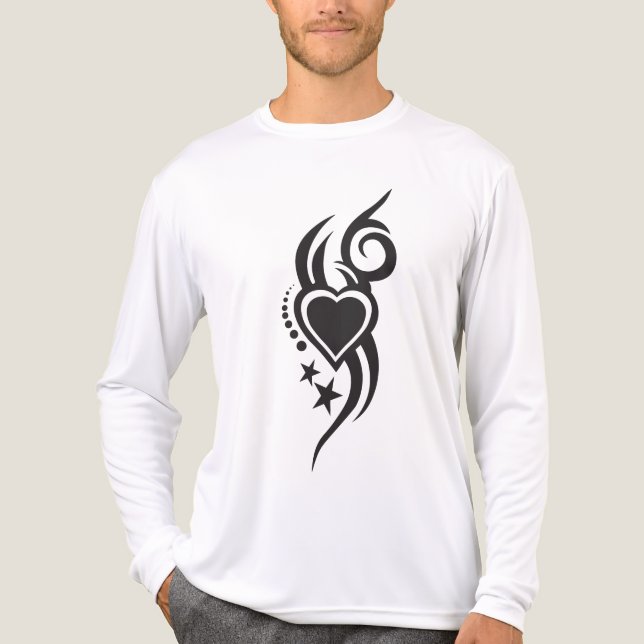 Ornamental Floral Heart Tattoo  Tri-Blend Shirt (Front)