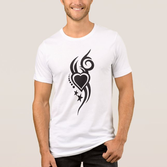Ornamental Floral Heart Tattoo  Tri-Blend Shirt (Front)