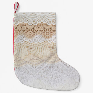Ornamental Floral Lace: Elegant Collection Small Christmas Stocking