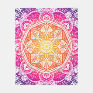 Ornamental floral mandala: colourful vintage. fleece blanket