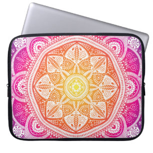 Ornamental floral mandala: colourful vintage. laptop sleeve