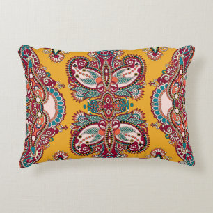 Ornamental Floral Paisley: Traditional Bandanna Decorative Cushion