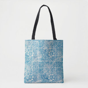 Ornamental Floral Pattern Blue and White Tote Bag