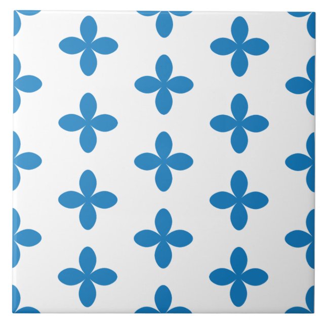 Ornamental geometric vintage blue pattern. tile (Front)