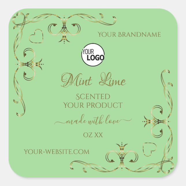 Ornamental Gold Corners Sage Product Labels Logo (Front)