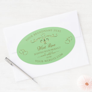 Ornamental Gold Hearts Sage Green Product Labels