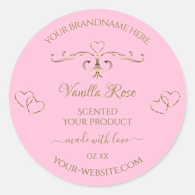 Ornamental Gold Light Baby Pink Product Labels (Front)