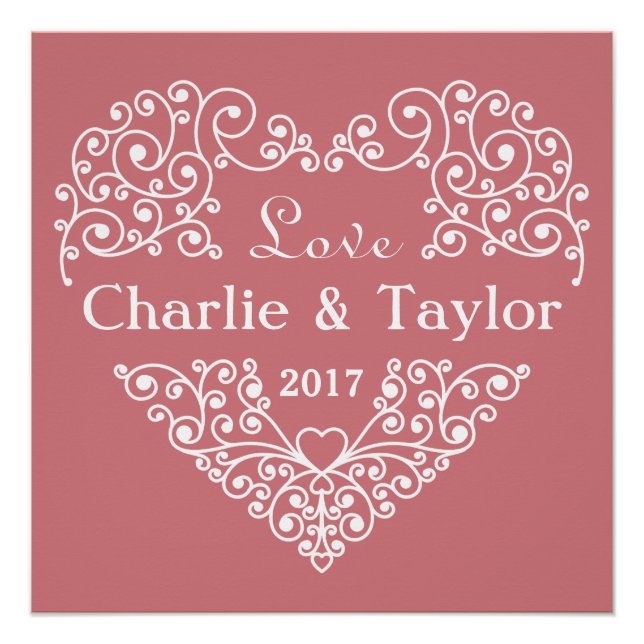 Ornamental Heart custom text poster (Front)