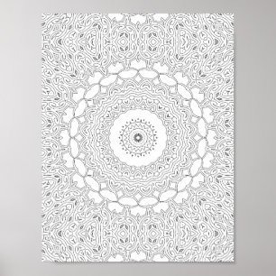 Ornamental Heart Filigree Colouring Page Artwork Poster