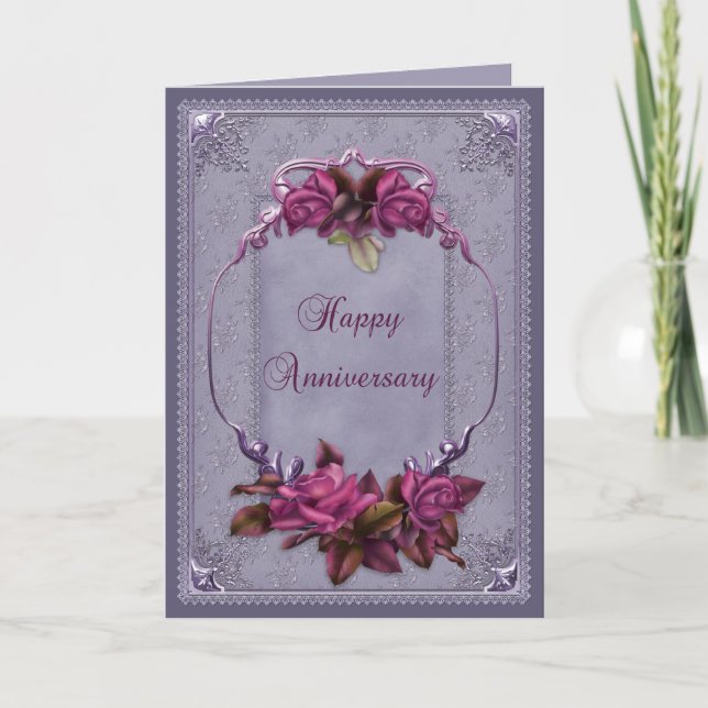 Ornamental Lace Anniversary Card (Front)