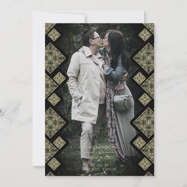 Ornamental lace Effect Photo Wedding (Front)