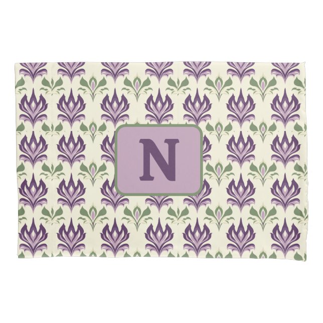 Ornamental Lily Motif Pattern Pillowcase (Front)