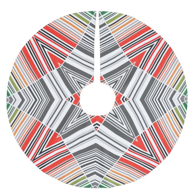 Ornamental Lined: Striped Seamless Background Brushed Polyester Tree Skirt (Front)
