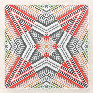 Ornamental Lined: Striped Seamless Background Glass Coaster