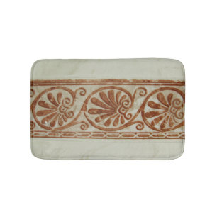 Ornamental Mediterranean Brown Border Bath Mat
