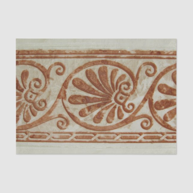 Ornamental Mediterranean Brown Border Tissue Paper (Front)