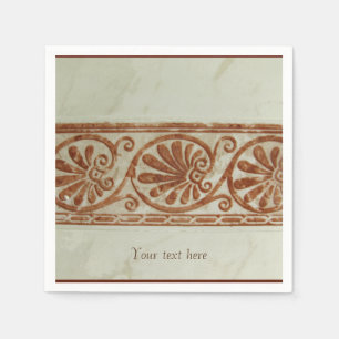Ornamental Mediterranean Brown Border with Text Napkin