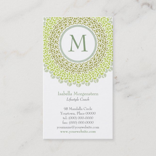 Ornamental Monogram Business Card (Front)