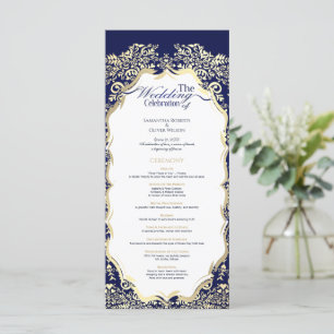 Ornamental Navy Blue and Gold Charming Progra Programme