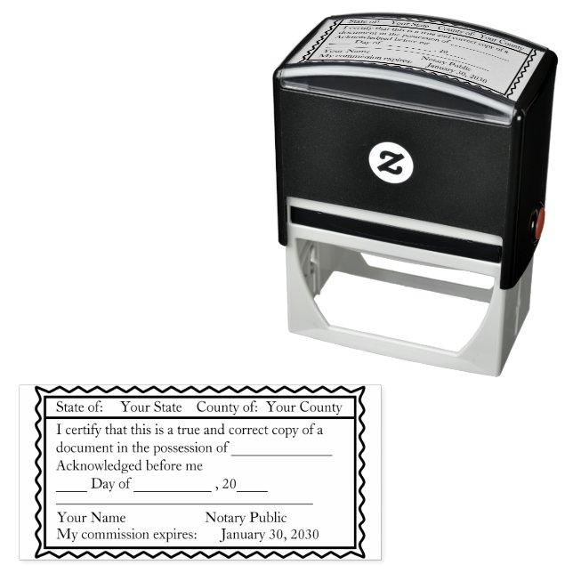 Ornamental Notary Public Copy Stamp (In Situ)
