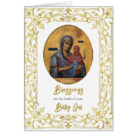 Ornamental Orthodox Congratulations New Baby Card