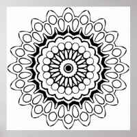Ornamental Oval Mandala Colouring Page Detailed Ar