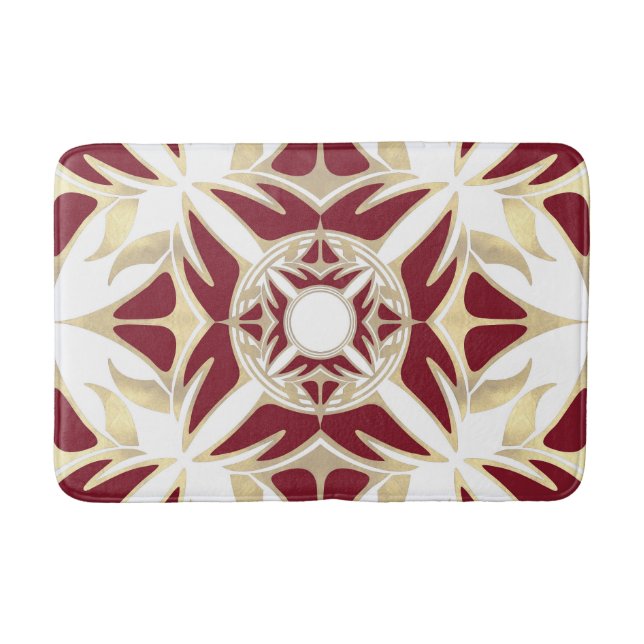 Ornamental pattern, abstract, elegant design bath mat (Front)