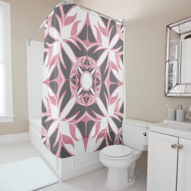 Ornamental pattern, abstract, elegant design shower curtain (In Situ)