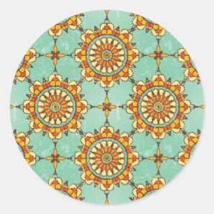 Ornamental pattern classic round sticker