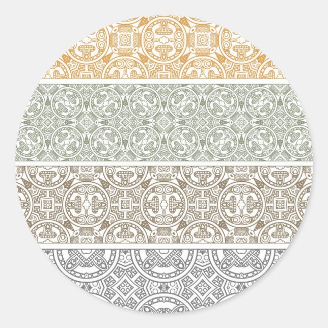 Ornamental pattern classic round sticker (Front)