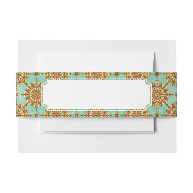 Ornamental pattern invitation belly band (Front Example)