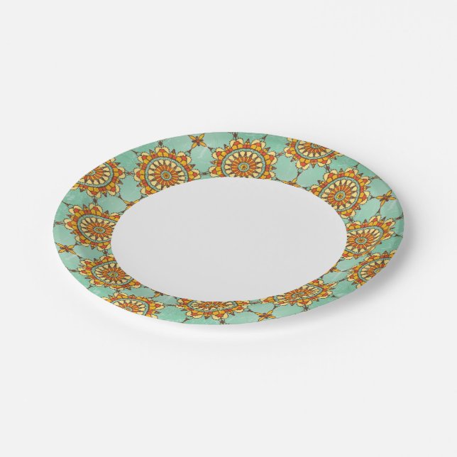 Ornamental pattern paper plate (Angled)