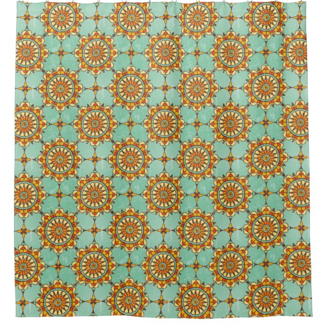Ornamental pattern shower curtain (Front)
