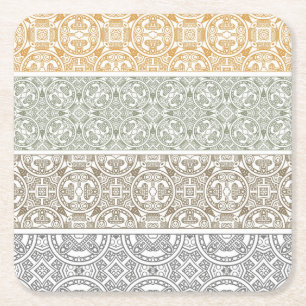 Ornamental pattern square paper coaster