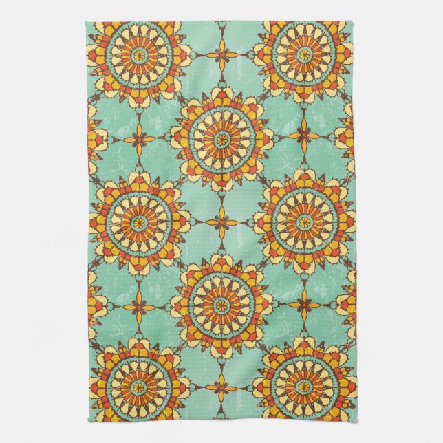 Ornamental pattern tea towel (Vertical)