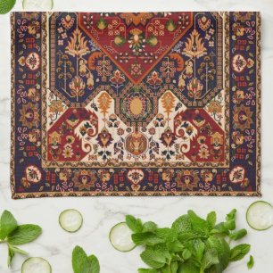 Ornamental Persian Mandala Vintage Pattern Tea Towel