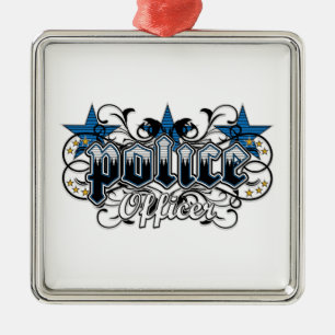 Ornamental Police Officer Metal Tree Decoration