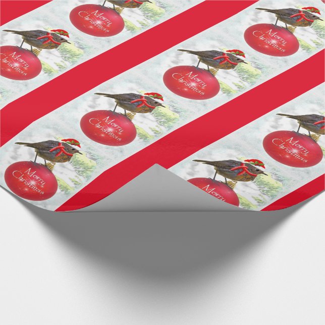 Ornamental Robin Wrapping Paper (Corner)