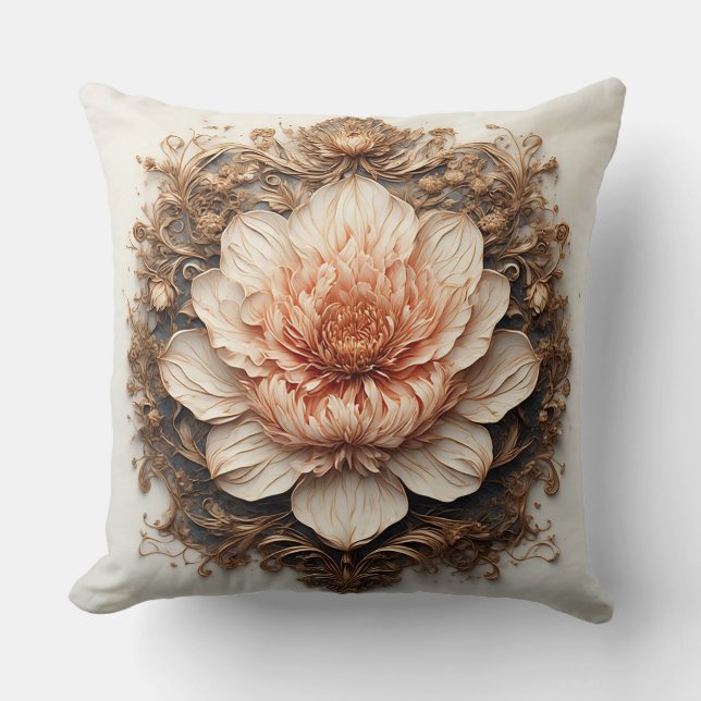 Ornamental Rose Design Cushion (Front)