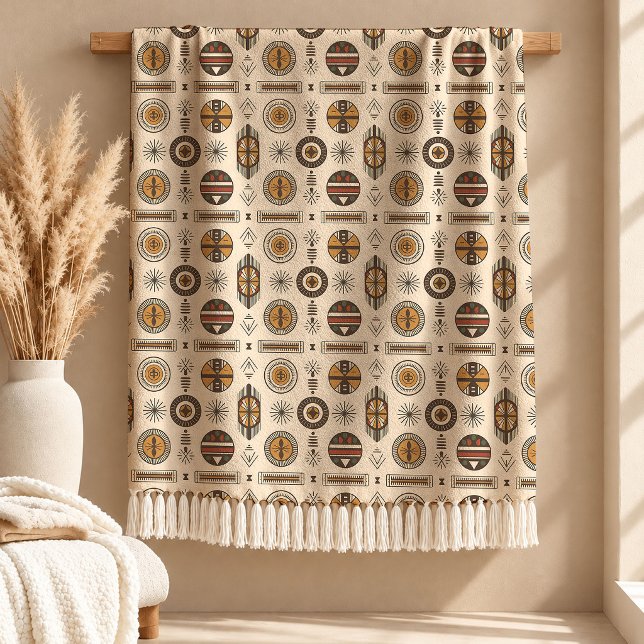Ornamental Rust African Pattern Blanket Decor Art (Ornamental Rust African Pattern Blanket Decor Art)